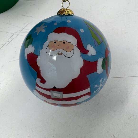 Li Bien 2007 Inside Painted Glass Christmas Ornament Santa 4" With Box Pier 1 - Picture 2 of 11